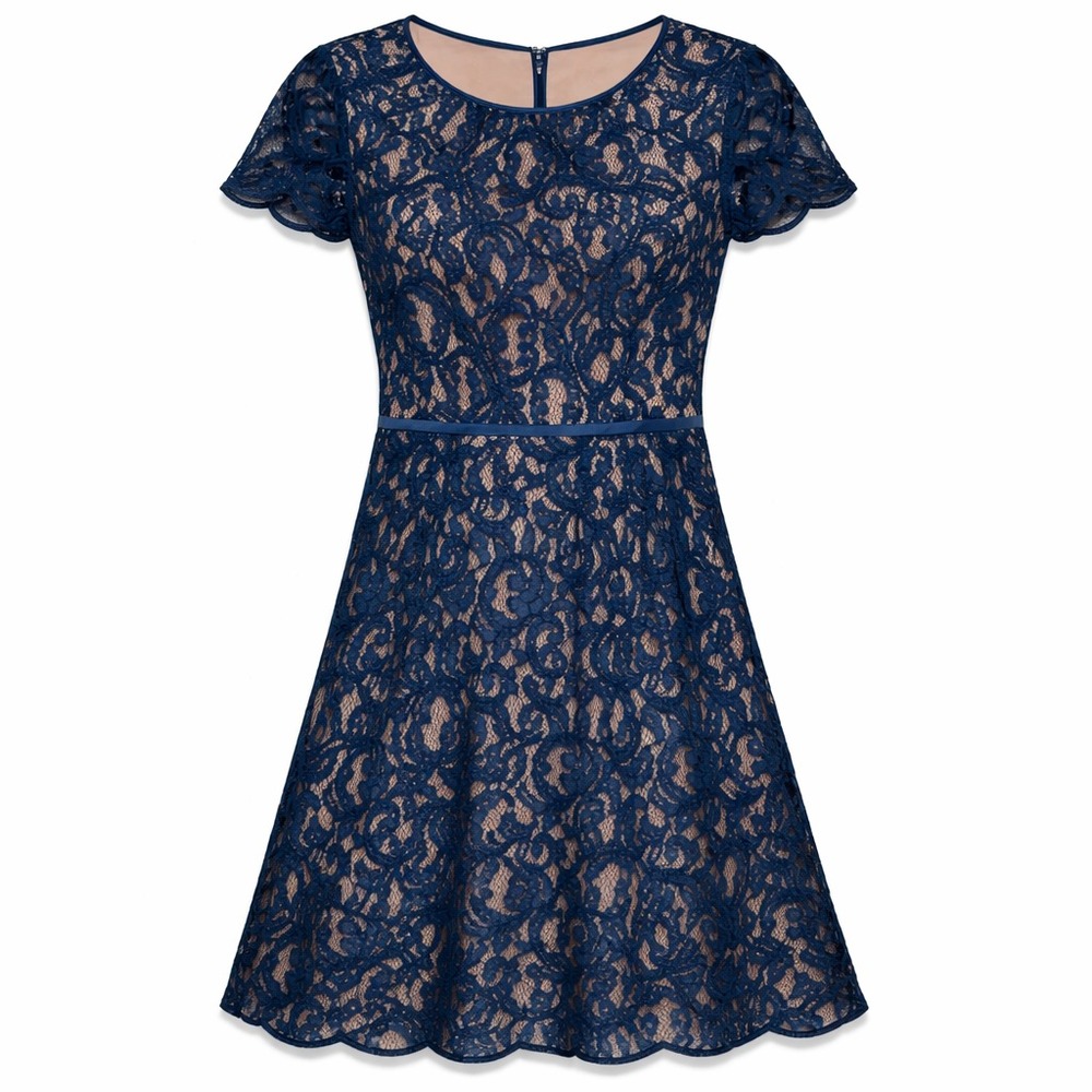 Romantic Parisian Chic Lace Dress Womens 6 Quiet Luxury Wedding Guest Elegant